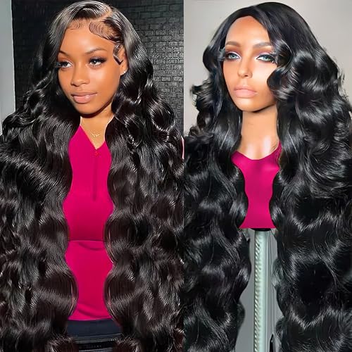 20 Inch 13x6 Body Wave Wigs for Women 220% Density Lace Frontal Wig Human Hair Pre Plucked Body Wave Glueless Lace Front Wig Human Hair Natural Color Wigs