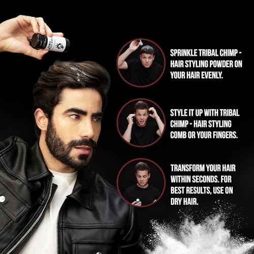 Tribal Chimp Hair Styling Powder for Men & Women ? Hair Volumizer & Texture Powder for All Hair Types with Matte Finish ? 24H Invisible Hold, Adds Volume & Texture, Non-Sticky and Smells Great ? 10g