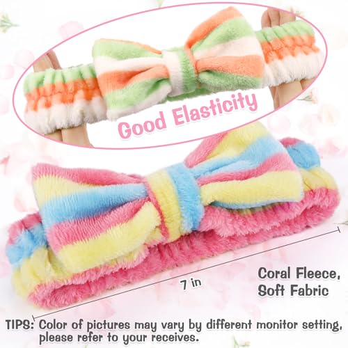 6 Pack Spa Headband for Women Makeup Skincare Headband Soft Coral Fleece Bow Hairband Goody Bag Stuffers Party Favors Christmas Stocking Stuffers for Woman Adult Teen Spa Gifts For Women Gifts Basket