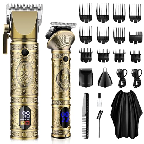 GSKY Hair Clippers for Men Professional, Cordless Clippers for Hair Cutting, Mens Hair Clippers and Trimmer Kit for Barber with LED Display
