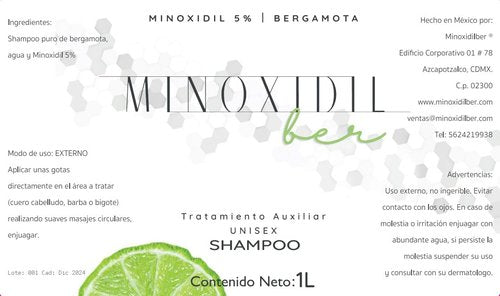 Shampoo and Treatment Set Minoxidil 5% and Bergamot MINOXIDILBER