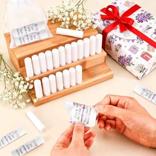 Lip Balm Bulk Unlabeled 50 Pack, Natural Lip Balms Set Gifts For Women, Custom Party Favors Appreciation Christmas Gift For Coworkers, Ideal For Weddings, Birthday, Baby Showers- 5 Flavors