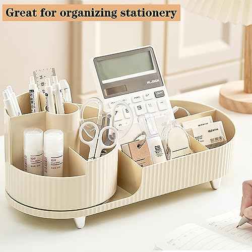 360¡Æ Rotating Vanity Makeup Organizer with Brush Holder, Large Spinning Cosmetic Storage for Skincare, Perfumes and Lotions