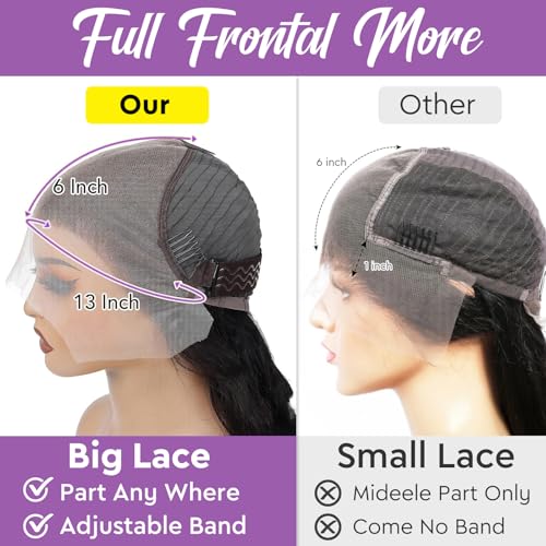 22Inch 13x6 Lace Front Wigs Human Hair 210 Density Straight HD Lace Front Wigs Human Hair Pre Plucked with Baby Hair Glueless Wig Virgin Hair Lace Front Wigs for Women (13X6 Straight Wig, 22Inch)