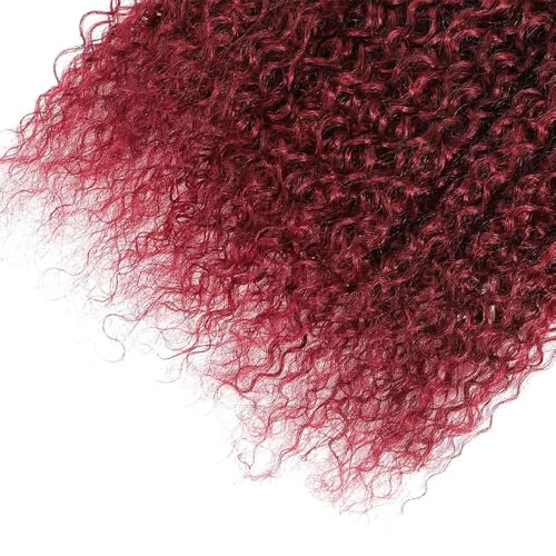 99j Bundles Human Hair Burgundy Kinky Curly 3 Bundles 12 14 16 inch Vinmdonm Red Hair Bundle Brazilian Unprocessed Virgin Remy Hair Extensions