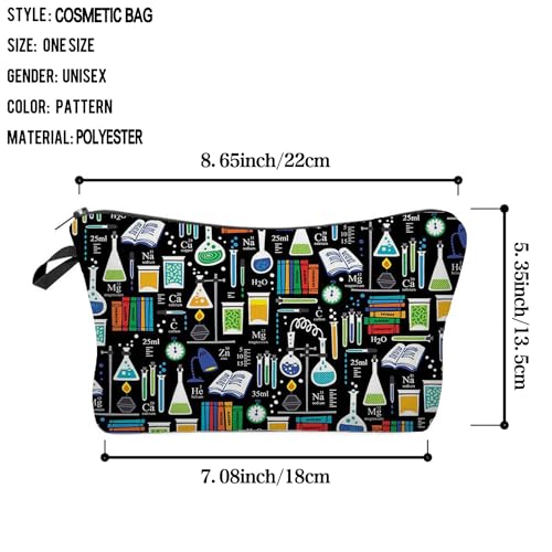 Women Travel Bag Chemistry Pattern Printed Cosmetic Bag Makeup Bag Small Pouch Gift for Women hz7093