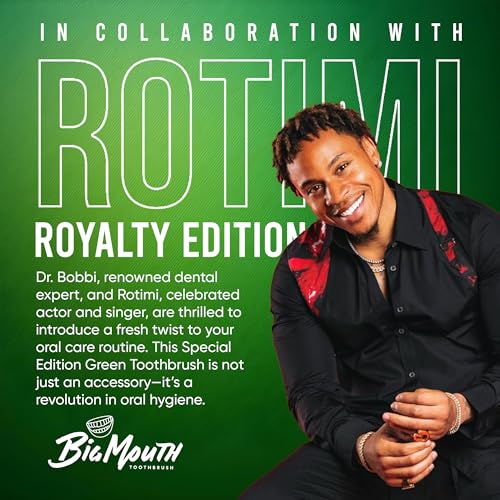 BIG MOUTH TOOTHBRUSH Dr Bobbi Electric Toothbrush for Adults Ultrasonic Rechargeable Toothbrush with 5 Cleaning Modes & 2-Minute Smart Timer Retains 42-Day Battery Travel-Ready Design ? (Green)