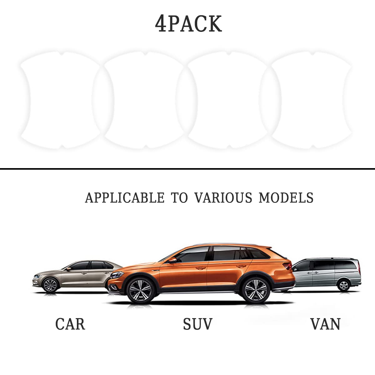 4PCS Carbon Fiber Car Door Handle Protectors, Universal Anti-Scratch Guard Stickers Fit Most Cars