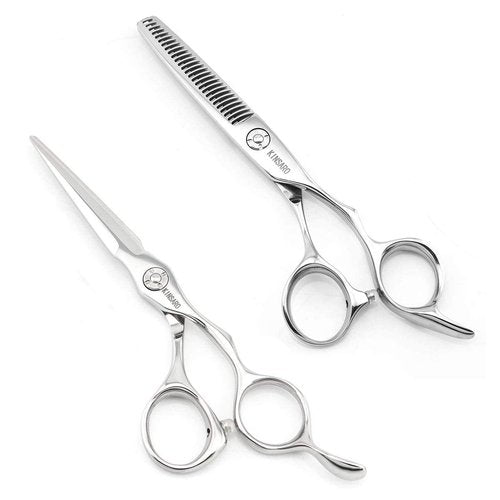 5.5 INCH Hair Cutting Scissors and 5.75 INCH Hair Thinning Shears Barber Hairdressing Scissors 440C Kinsaro