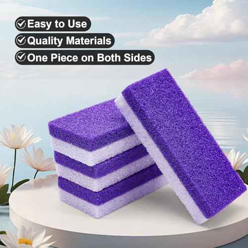 Foot Pumice Stone 4 Pack Pedicure Stone for Feet Pumice Sponge for Feet Callus Remover and Scrubber Double Sided Pedicure Foot Pumice Stone for Feet and Heels Callus and Dead Skins (Purple)