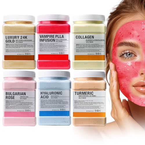 Collagen Jelly Mask ? Jelly Mask for Facials & Vajacial, Mascarilla Hidropl?stica Facial,Esthetician Supplies for All Skin Types (6 Packs)
