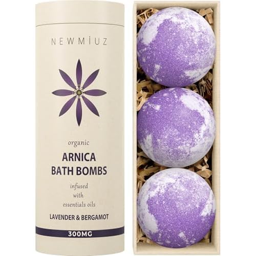 Arnica Bubble Bath Bombs Lavender Bergamot Essential Oils Luxurious Mega Foaming Bath Bombs for Dry Skin Nourishment Moisturizing Blissful Bath Gift