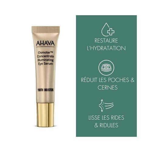 AHAVA Osmoter Concentrate Illuminating Eye Serum - Silky Serum to Boost Eyes’ Youthfulness & Revitalization, Enhances Luminosity, Reduces Dark Circles, with Exclusive Osmoter X3 & Caffeine, 0.5 Fl.Oz