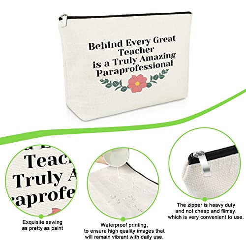 Paraeducator Appreciation Gift for Women Makeup Bag Paraprofessional Gift Thank You Gift for Para Teacher Assistant Birthday Gift Cosmetic Bag Retirement Gift Teacher Day Gift Travel Cosmetic Pouch