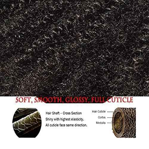 SAEIALL Hair Mongolian Afro Kinky Curly Clip In Hair Extensions Afro Kinky-curly Human Hair Clip Ins 4C Mongolian Virgin Remy Human Hair (18inch, natural black)