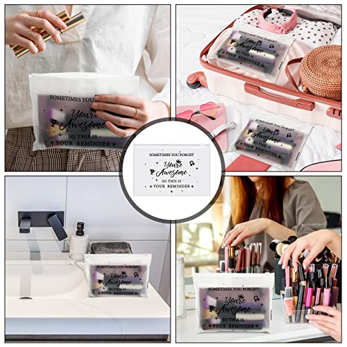 Sweetude 150 Pcs Cna Week Gifts Bulk 2025 Makeup Bags Bulk for Women EVA Christian Cosmetic Bag Thank You Gifts Teacher Nurse Appreciation Rainbow Inspirational Toiletry Pouch with Zipper(Simple)