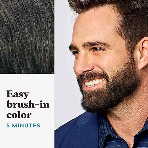 Just For Men Mustache & Beard, Beard Dye for Men with Brush Included, With Keratin Biotin Aloe and Coconut Oil for Healthy Facial Hair - Dark Brown, M-45, Pack of 3 (Packaging May Vary)