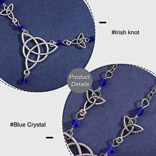 Boho Head Chain Beaded Headbands Vintage Crystal Headpieces Irish Knot Forehead Chain for Women