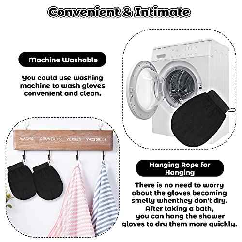 Tatuo 4 Pieces Korean Exfoliating Mitts Deep Exfoliating Gloves Body Scrubber for Bath Shower Dead Skin Remover Keratosis Pilaris