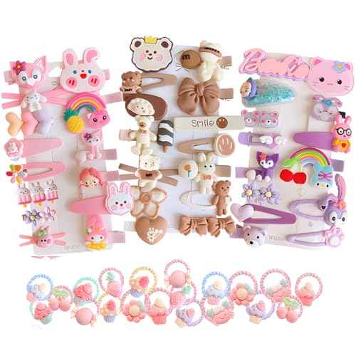 62PCS Hair Accessories Set for Girls: Toddler Barrettes, Flowers, Rainbow Candy, Fruits - Cute Clips and Pins (Style 4)