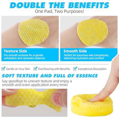 Kojic Acid and Turmeric Cleansing Pads for Face 60Pcs, Turmeric Face Scrub Pads, Cleansing & Exfoliation Balance Skin Oil & Water