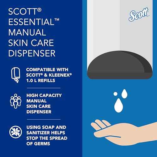 Bundle of Scott® Foam Hand Soap with Moisturizers, 1.0 L Pink, Floral Scent Refills + Scott Essential Manual Skin Care Dispenser, Black) Starter Kit