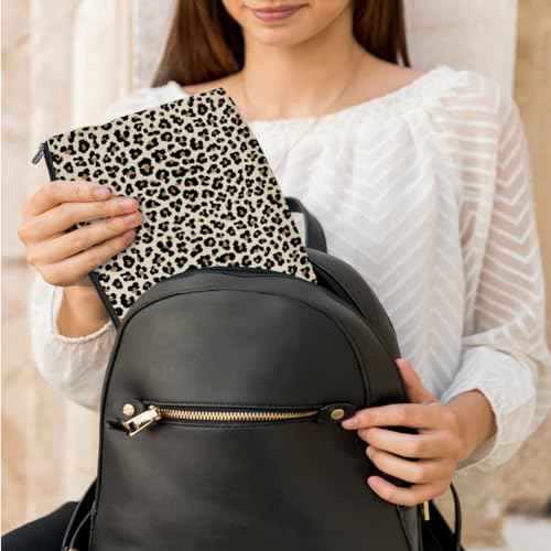 Leopard Makeup Bag Leopard Print Cheetah Print Leopard Lovers Gift Christmas Birthday Gifts for Women Jungle Animal Lovers Girl Daughter Best Friend Bestie Sister Her Cosmetic Bag Travel Toiletry Bag