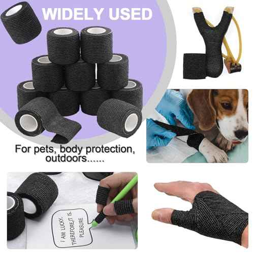 9pcs Tattoo Bandage Wrap - Usiriy 2" x 5 Yards Elastic Breathable Cohesive Bandage Wrap Rolls Tattoo-Machine Tattoo Grip Tapes Vet Wrap Athletic Tapes