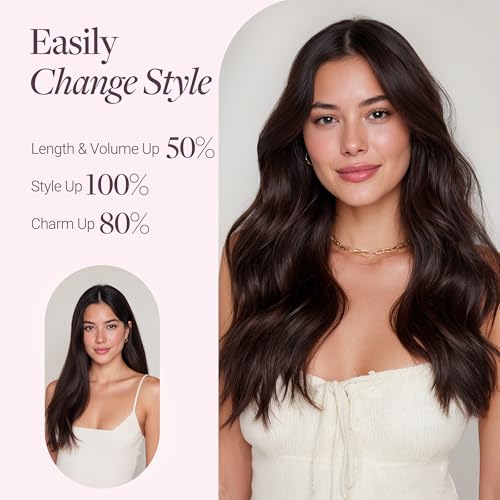 GOO GOO Wire Hair Extensions Human Hair, 16/22 Light Blondewith mix Golden Blonde Highlighted 16inch 95g, Invisible Wire Hair Extensions with Transparent, Seamless Fish Line Hairpiece