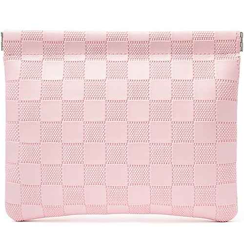 Leather Pocket Cosmetic Bag for Purse,Coin Purse Lipstick Cosmetic Accessories Organizer, Travel Kit Storage Pouch,Waterproof Portable No Zipper Self-closing