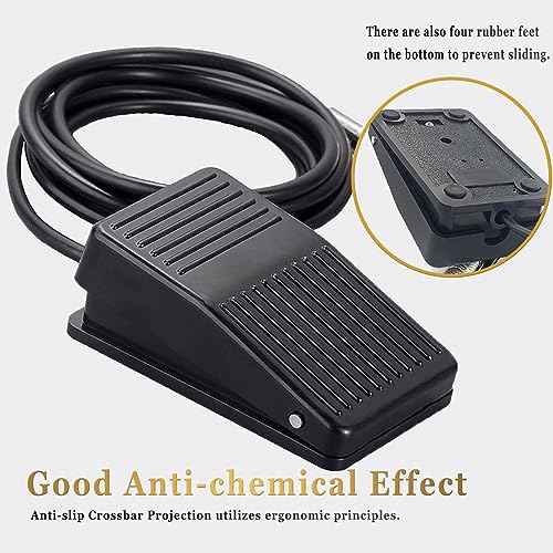 LEEYUKA Tattoo Foot Pedal - Plastic Tattoo Foot Pedal Black Round Tattoo Foot Switch for Tattoo Machine Tattoo Power Supply Tattoo Supplies