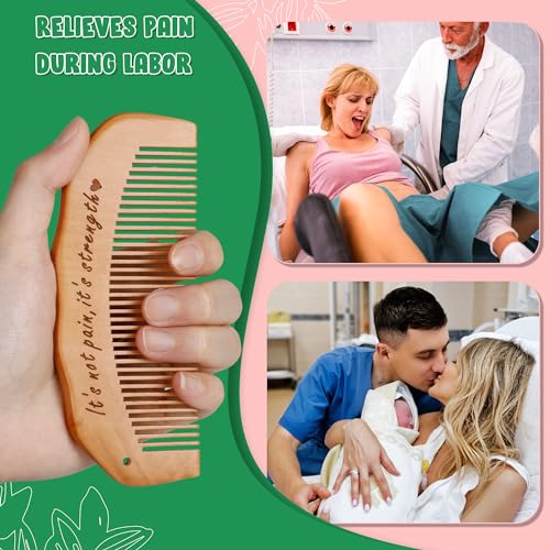Arrozon Birth Comb for Women Labor, Wooden Labor comb Natural Labor and Delivery Essentials, Birthing Combs Hospital Bag Must Haves for Pregnant Women, Wood Comb Labor Gifts for Moms