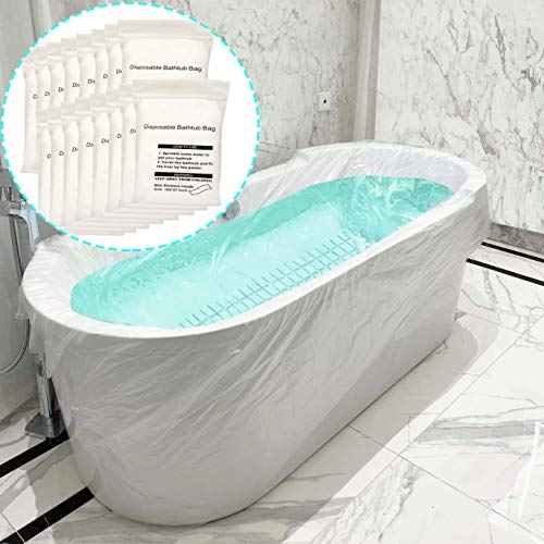 Disposable Bathtub Cover 24 Pcs, Large Plastic Bathtub Liner Bag for Travel and Household, Bath Film Bag for Bath Tub (102x47 inch)