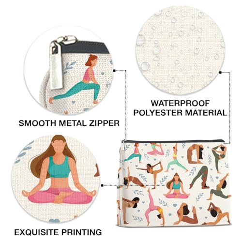 Yoga Gifts for Women Cosmetic Bag - Gifts for Yoga Instructor Lovers Zipper Makeup Pouch Small Makeup Bag (1Pcs)