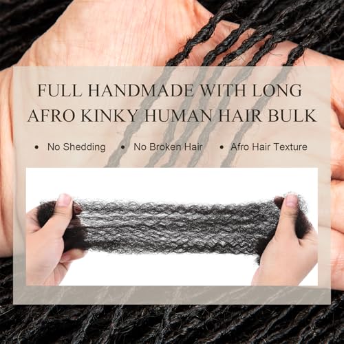 DAIXI Handmade Interlocking Sisterlocks Curly Tips 100% Real Human Hair Permanent Micro Locs Extensions Natural Looking Soft Dreadlocks Can Be Bleached and Dyed.(1B - 0.2cm, 8 Inch 60 Strands)