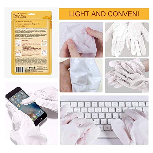 5 Pairs Hand Mask Gloves, Moisturizing & Repairing Treatment for Extra Dry & Rough Skin, Exfoliating Peeling Mask for Home Spa Care, Men & Women