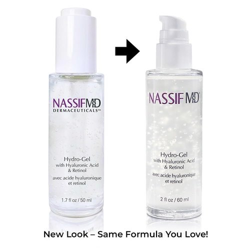 NassifMD Hydro-Gel with Hylauronic Acid Moisturizer, Salicylic Acid Serum, Retinol Serum for Face