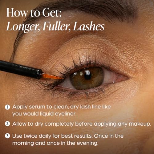 Lash Growth Serum for Longer, Thicker Lashes with Peptide & Botanical Blend ? Supports Natural Eyelash Growth & Volume, 3mL