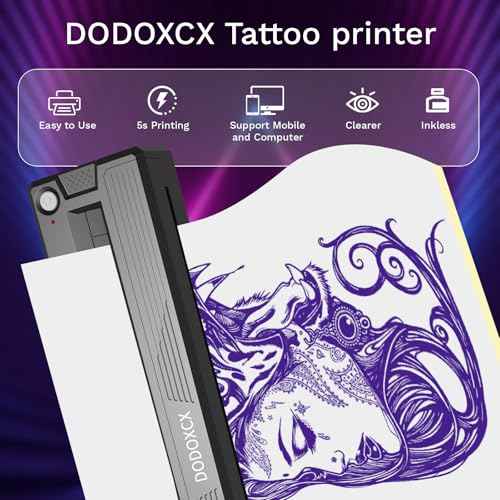 2026 New Tattoo Stencil Printer for Tattoo Beginners&Artists,Portable Wireless Bluetooth Thermal Inkless Tattoo Printer Machine Compatible with Phone/Pc,with 3pcs Tattoo Paper and Thermal Paper
