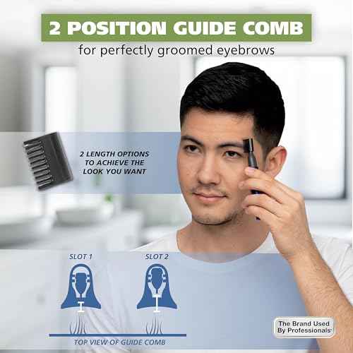 Wahl Micro Groomsman Battery Personal Trimmer for Hygienic Grooming with Rinseable, Interchangeable Heads for Eyebrows, Neckline, Nose, Ears, & Other Detailing - 05640-600