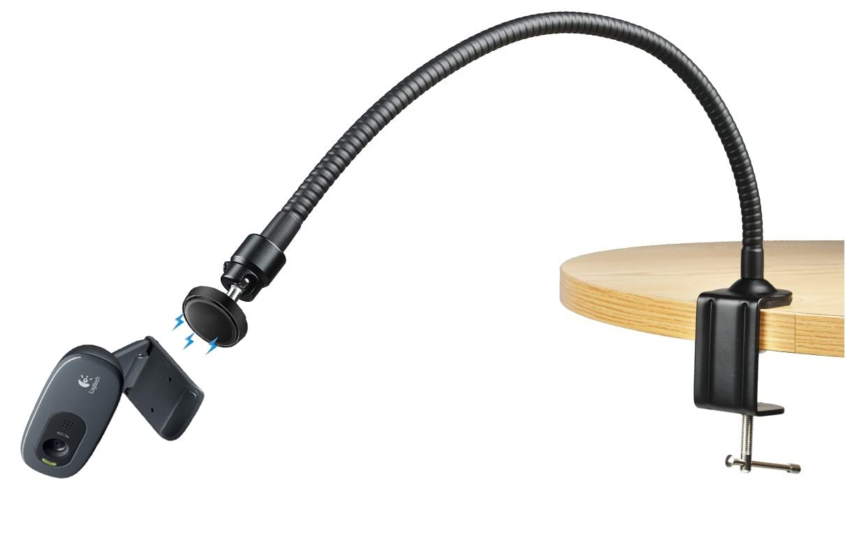 AceTaken Brio 101 Webcam Stand, Magnetic Webcam Clamp Mount Holder Compatible with Logitech Brio 101 100/Brio 301 300/Brio 501 500/Brio 4K/C270/C310 webcams