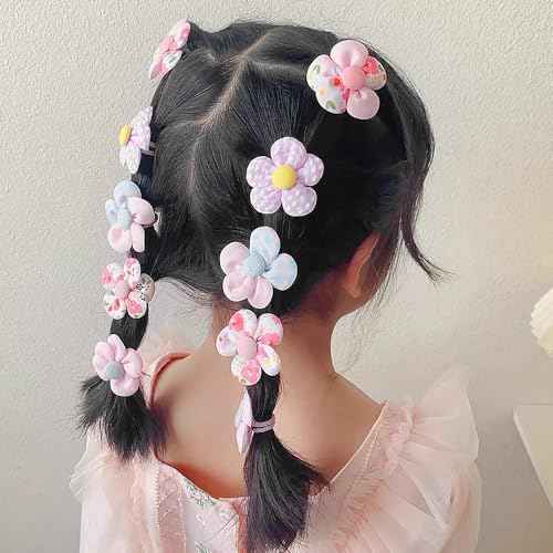 20Pcs Girls Hair Ties No Damage - Colorful Flower Ponytail Holders for Toddlers, Kids, and Babies - Soft, Small Hair Bands and Cute Hair Accessories