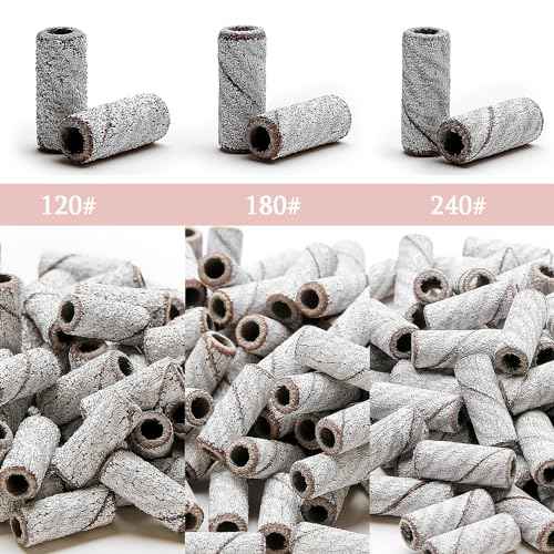 100pcs Nail Drill Bits Small Sanding Bands with Upgrade 3.1mm Mandrel Bit, 240 Extra Fine Grit Nail File Sanding Bands for Acrylic Nails Gel Removing Shaping Manicures and Pedicure(Zebra,240)