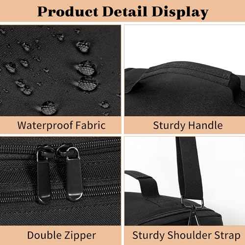 Makeup Travel Train Case, Black Makeup Carrying Organizer Bag, 4 Tier Professional Organizer Case with Straps Pockets for MakeUp Tools