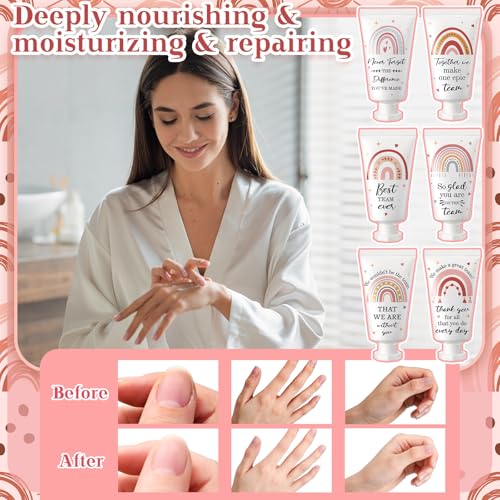 72 Pack Employee Appreciation Team Gifts Bulk Travel Size Hand Cream Inspirational Thank You Gifts Boho Rainbow Hand Lotion Bulk for Teachers Day Christmas Staff Employees Coworkers Women