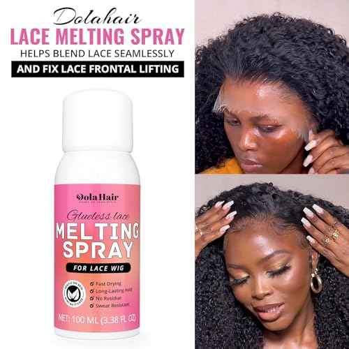 Dolahair Lace Melting Spray for GlueLess Wigs lace Bond Melting Spray Bond Adhesive Wig Glue Spray (Melting Spray/1 Band/1 Brush)