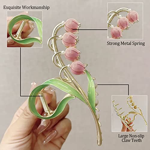 4Pcs Hair Clips for Women Large Non-Slip Strong Metal Hair Claw: Butterfly, Flower, Mermaid Sparkly Jaw Claws for Thick Hair