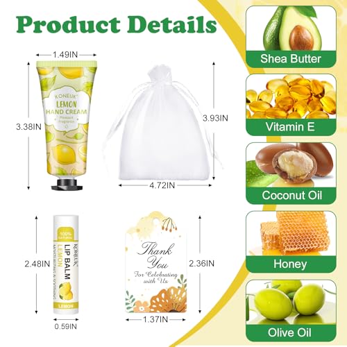 36 Pack Hand Cream Bulk and Lip Balm Bulk Sets, Stocking Stuffers for Women, Thank You Gifts and Christmas Gifts for Guests with Thank You Card Organza Bags, Birthday Gifts, Bulk Gifts, Small Gifts