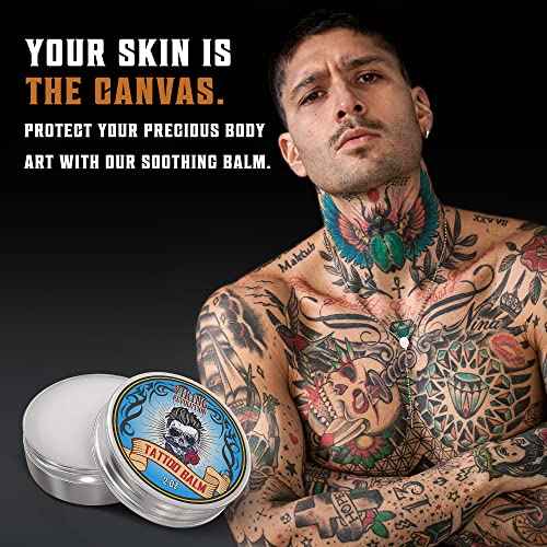 Viking Revolution Tattoo Care Balm for Before, During & Post Tattoo Safe, Natural Tattoo Aftercare Cream Moisturizing Lotion to Promote Skin Moisture, Skin Moisturizer, (2oz,1 Pack)