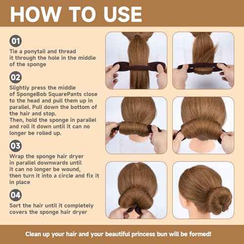 3 Pcs Hair Bun Maker, Bun Makers for Women's Hair, Lazy Bun Holders for Women's Hair, Thin Wavy Long Curly Straight Hair (Brown)